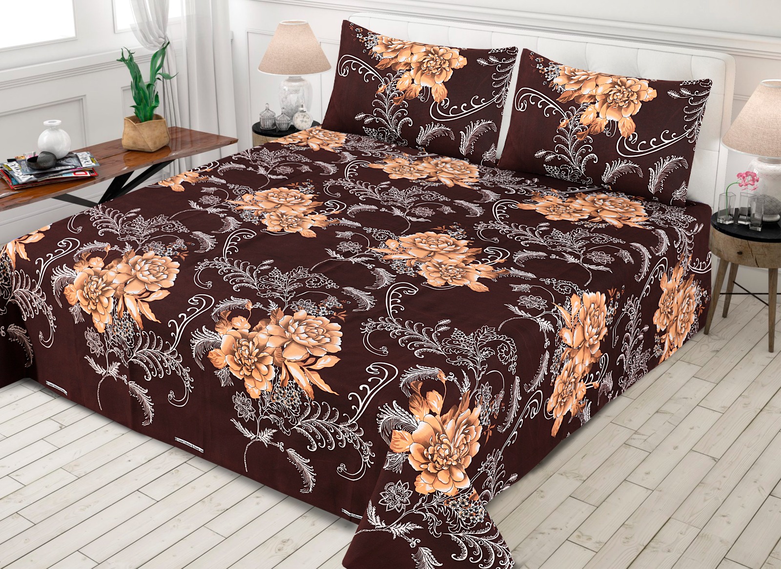 Crystal Cotton (Cotton Satin) – Bedsheet Set [Design BS-3705]