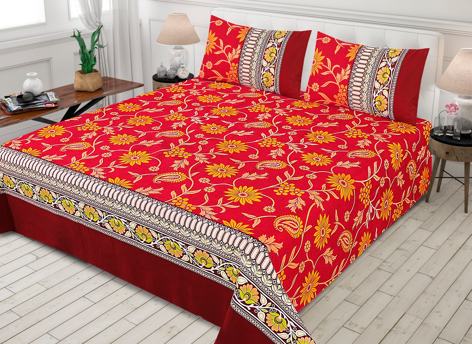 Crystal Cotton (Cotton Satin) – Bedsheet Set [Design BS-3718]