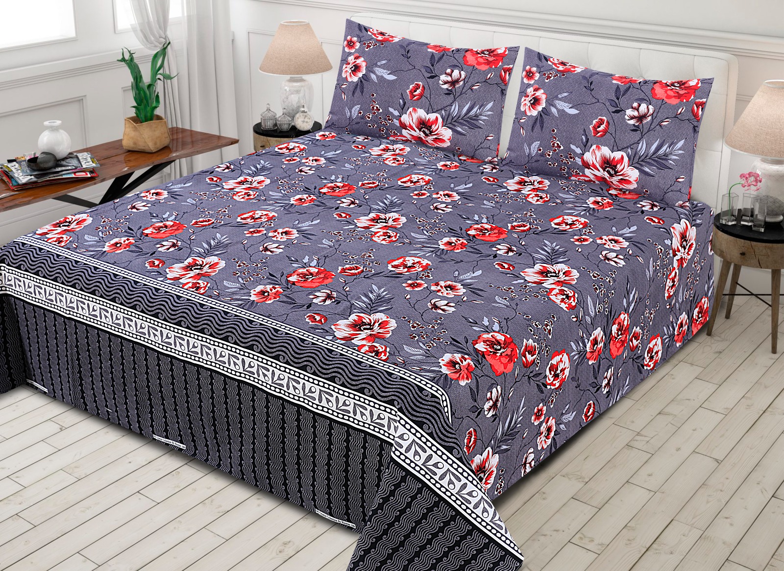 Crystal Cotton (Cotton Satin) – Bedsheet Set [Design BS-3719]