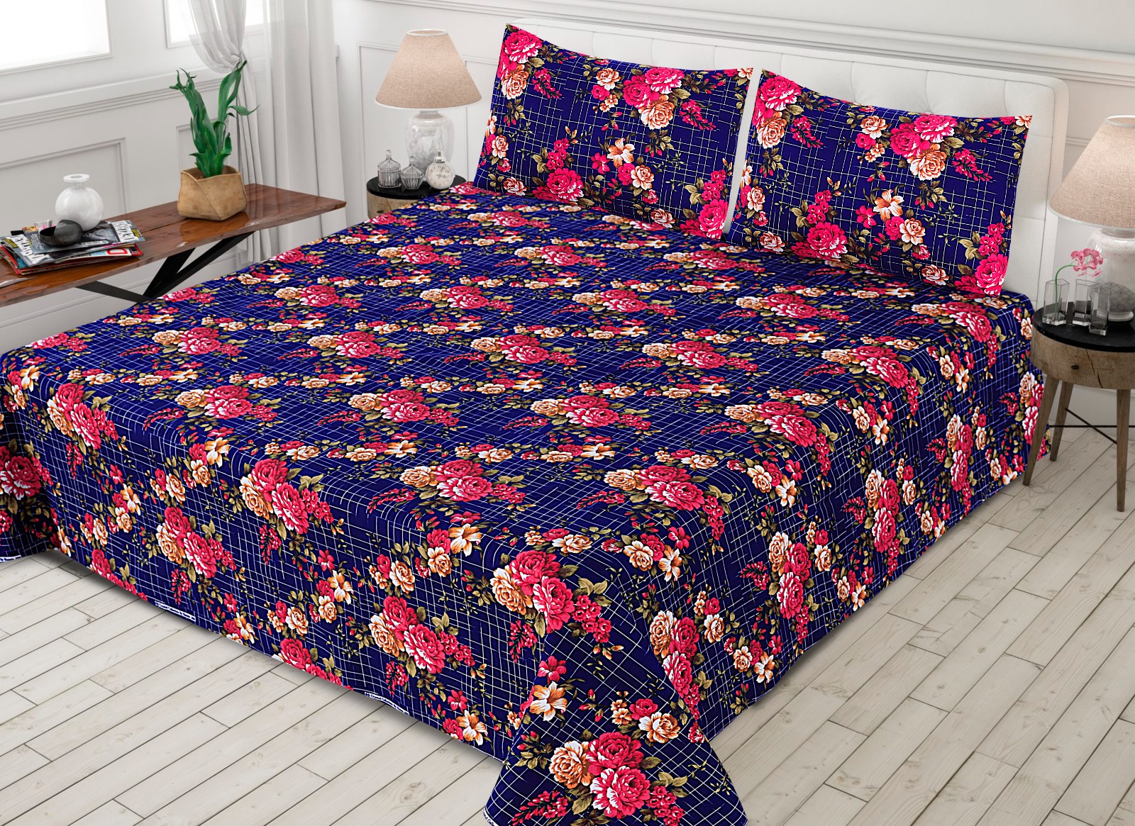 Crystal Cotton (Cotton Satin) – Bedsheet Set [Design BS-3725]