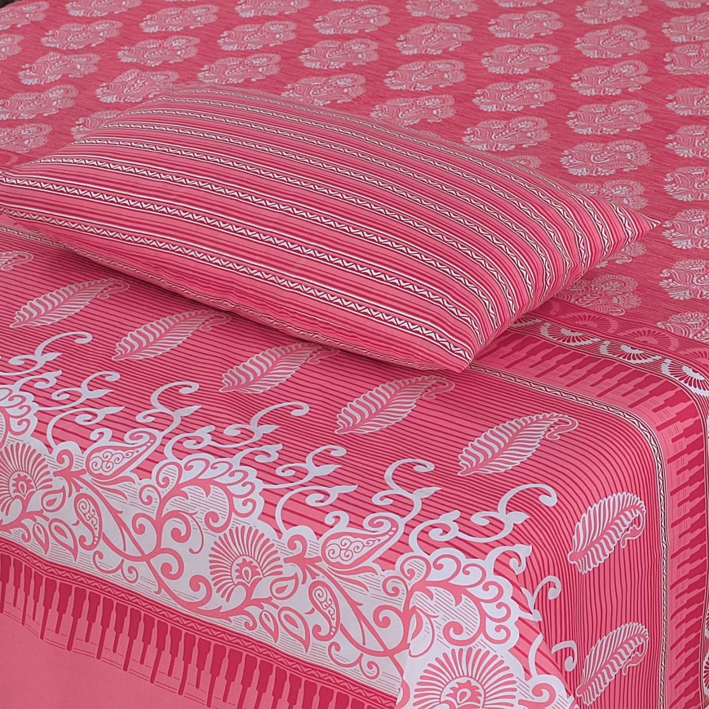 Gul Ahmed – King Cotton Bed Sheet Set 3 Pcs (Design BZF – 478)