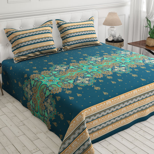 Gul Ahmed – King Cotton Bed Sheet Set 3 Pcs (Design BZF – 501)