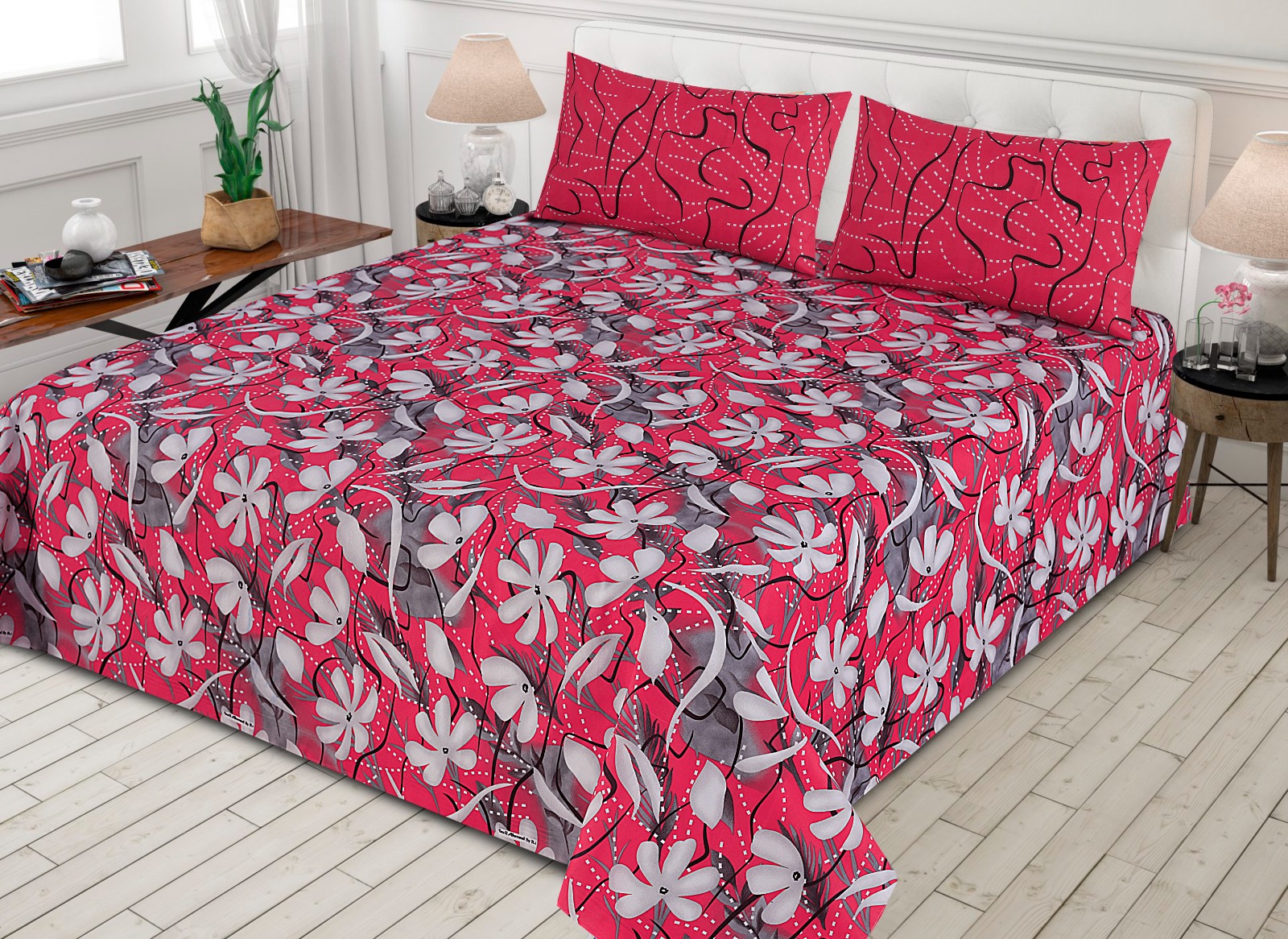 Gul Ahmed – King Cotton Bed Sheet Set 3 Pcs (Design BZF – 493)