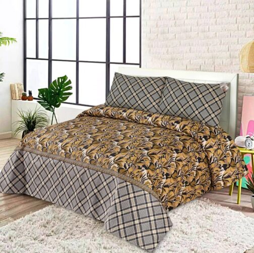 Gul Ahmed - King Cotton Bed Sheet Set 3 Pcs (Design BZF - 504)