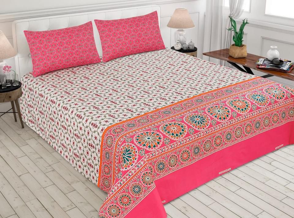 Gul Ahmed – King Cotton Bed Sheet Set 3 Pcs (Design BZF – 507)