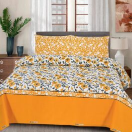 Gul Ahmed – King Cotton Bed Sheet Set 3 Pcs (Design BZF – 525)