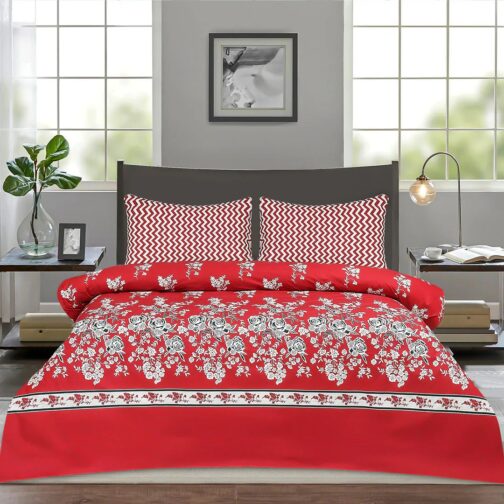 Premium King Cotton Bed Sheet Set 3 Pcs (Design BZF - 526)