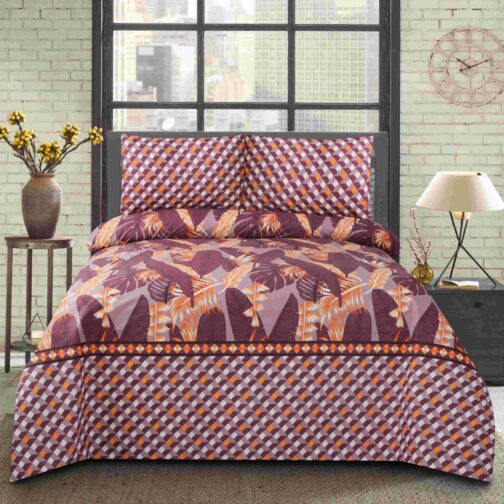 Gul Ahmed - King Cotton Bed Sheet Set 3 Pcs (Design BZF - 529)