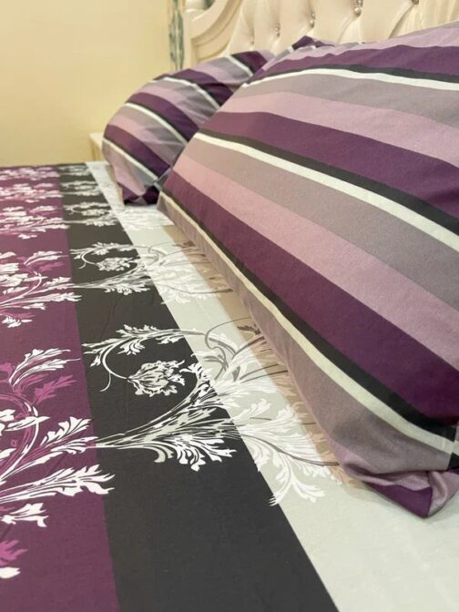 Premium King Cotton Bed Sheet Set 3 Pcs (Design BZF - 519) - Image 2