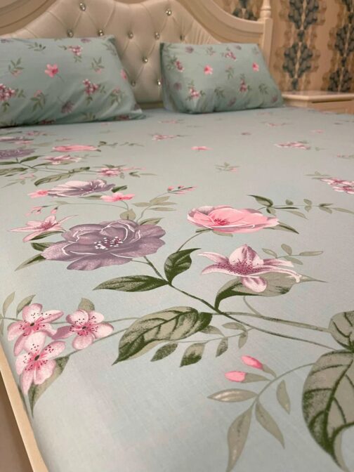 Gul Ahmed - King Cotton Bed Sheet Set 3 Pcs (Design BZF - 517) - Image 3
