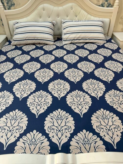 Premium King Cotton Bed Sheet Set 3 Pcs (Design BZF - 516)