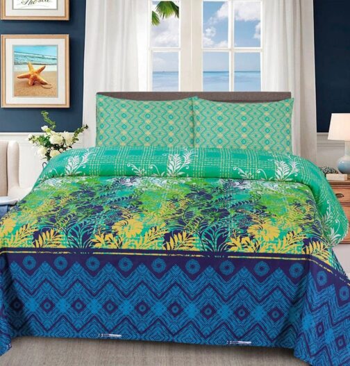 Gul Ahmed - King Cotton Bed Sheet Set 3 Pcs (Design BZF - 520)