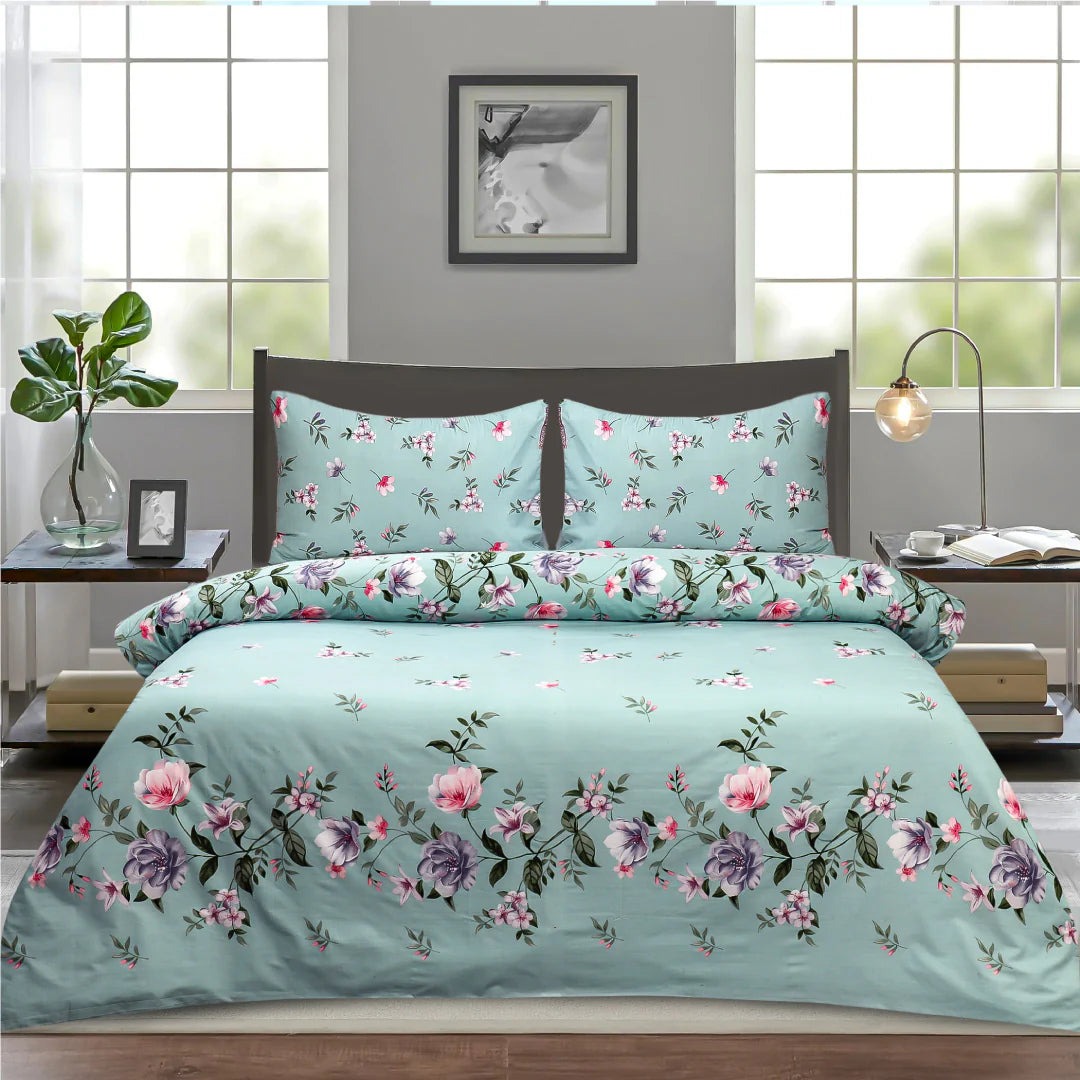 Gul Ahmed – King Cotton Bed Sheet Set 3 Pcs (Design BZF – 533)