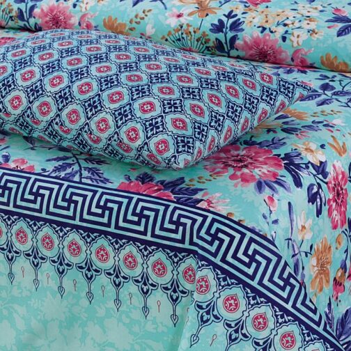 Premium King Cotton Bed Sheet Set 3 Pcs (Design BZF - 522) - Image 2