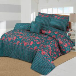 King Size Cotton Comforter Set (7 Pcs) {Design SJC – 1155}