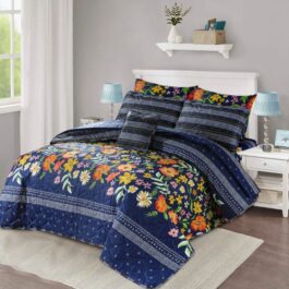King Size Cotton Comforter Set (7 Pcs) {Design SJC - 1168}