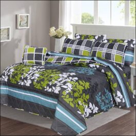 King Size Cotton Comforter Set (7 Pcs) {Design SJC – 1160}