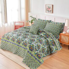 King Size Cotton Comforter Set (7 Pcs) {Design SJC – 1166}