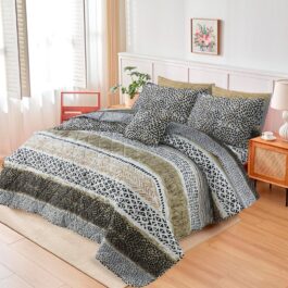 King Size Cotton Comforter Set (7 Pcs) {Design SJC – 1164}