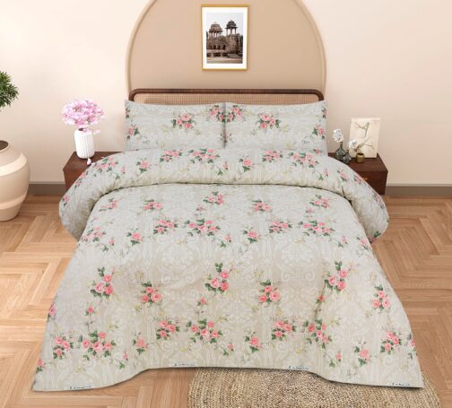King Cotton Bed Sheet Set 3 Pcs (Design BZF - 539)