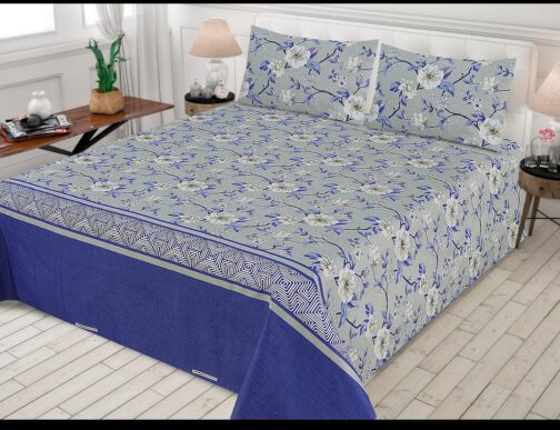 Premium King Cotton Bed Sheet Set 3 Pcs (Design BZF - 542)