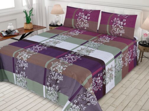 Premium King Cotton Bed Sheet Set 3 Pcs (Design BZF - 549)