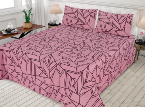 Premium King Cotton Bed Sheet Set 3 Pcs (Design BZF - 544)