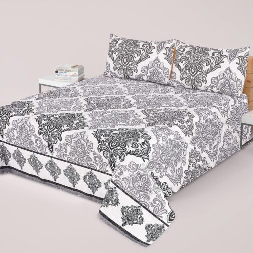 Premium King Cotton Bed Sheet Set 3 Pcs (Design BZF - 555)