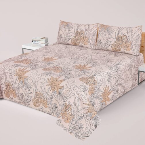 Premium King Cotton Bed Sheet Set 3 Pcs (Design BZF - 550)