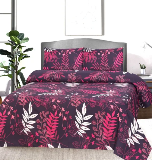 Premium King Cotton Bed Sheet Set 3 Pcs (Design BZF - 570)