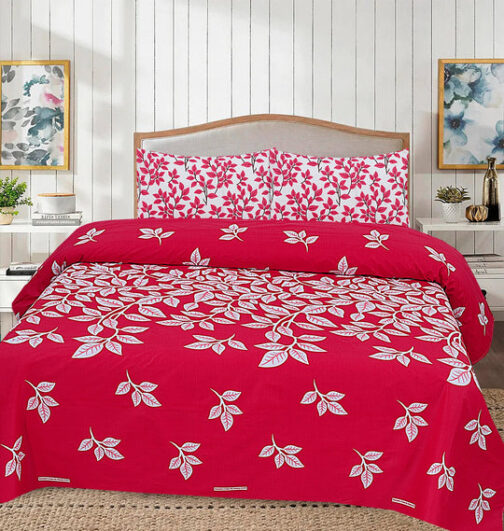 Premium King Cotton Bed Sheet Set 3 Pcs (Design BZF - 581)