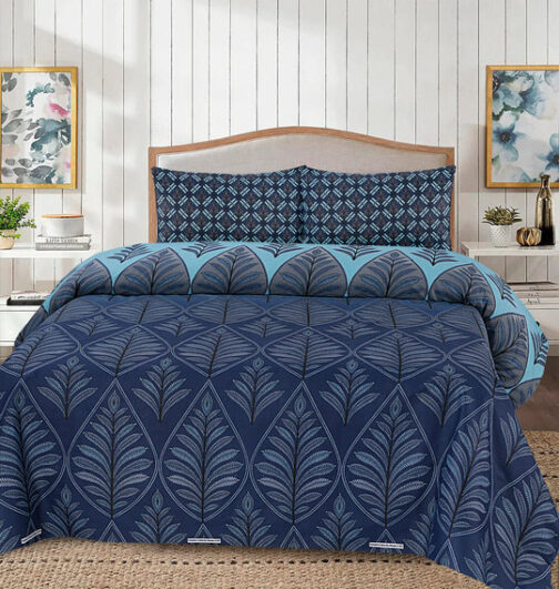 Premium King Cotton Bed Sheet Set 3 Pcs (Design BZF - 582)