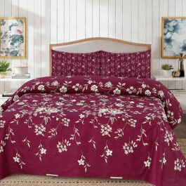 Premium King Cotton Bed Sheet Set 3 Pcs (Design BZF – 583)