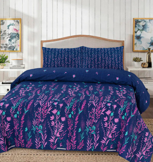 Premium King Cotton Bed Sheet Set 3 Pcs (Design BZF - 584)