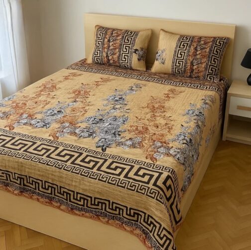Premium King Cotton Bed Sheet Set 3 Pcs (Design BZF - 579)