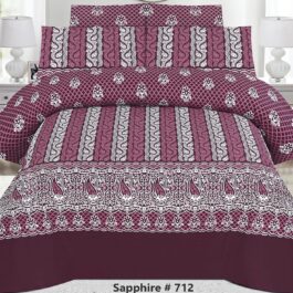 Premium King Cotton Bed Sheet Set 3 Pcs (Design BZF – 567)