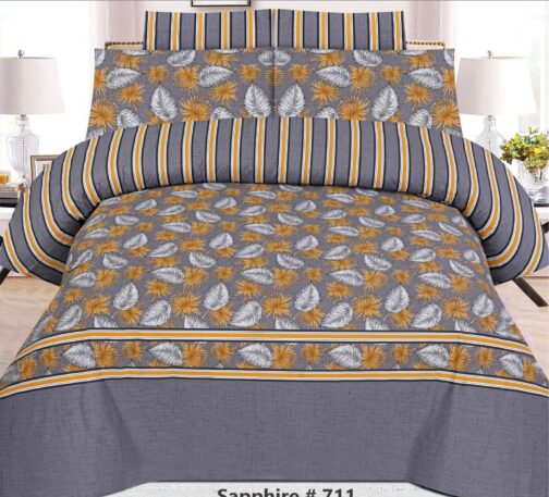 Premium King Cotton Bed Sheet Set 3 Pcs (Design BZF - 564)