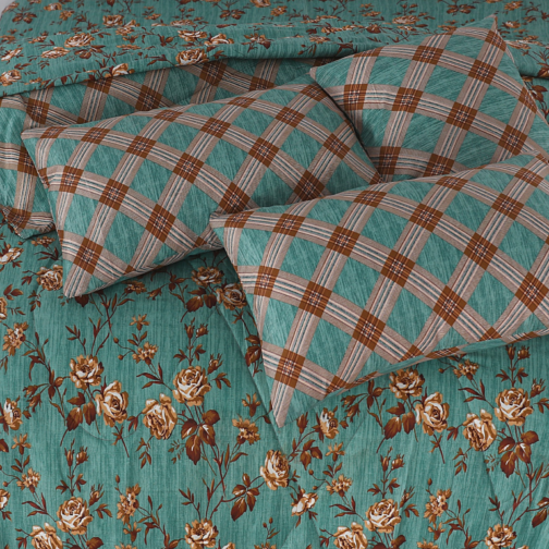 King Size Cotton Comforter Set (7 Pcs) {Design SJC - 1172} - Image 2