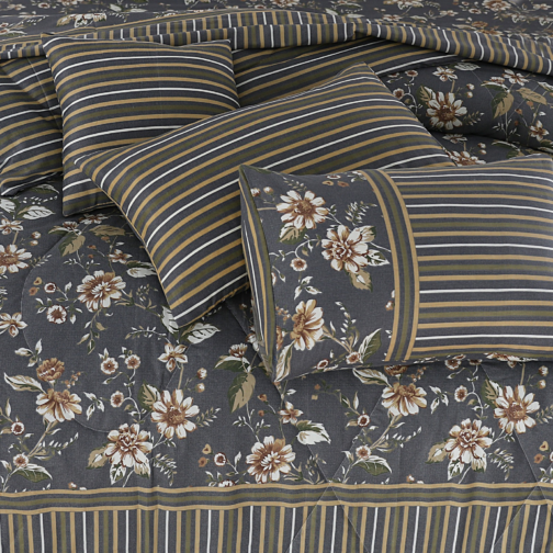 King Size Cotton Comforter Set (7 Pcs) {Design SJC - 1173} - Image 2