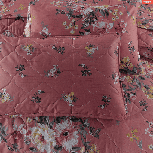 King Size Cotton Comforter Set (7 Pcs) {Design SJC - 777} - Image 2