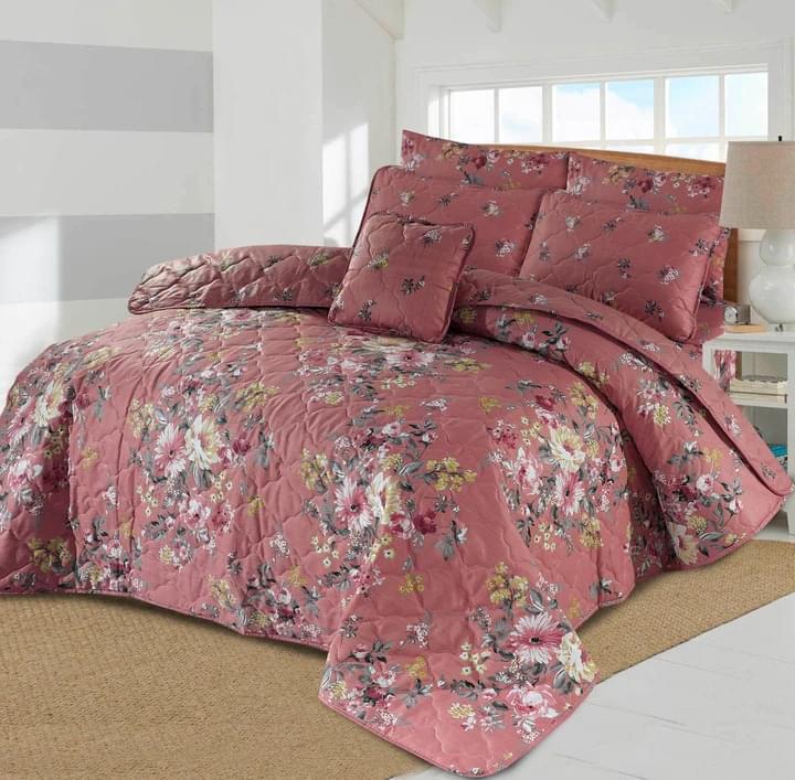 King Size Cotton Comforter Set (7 Pcs) {Design SJC - 777}