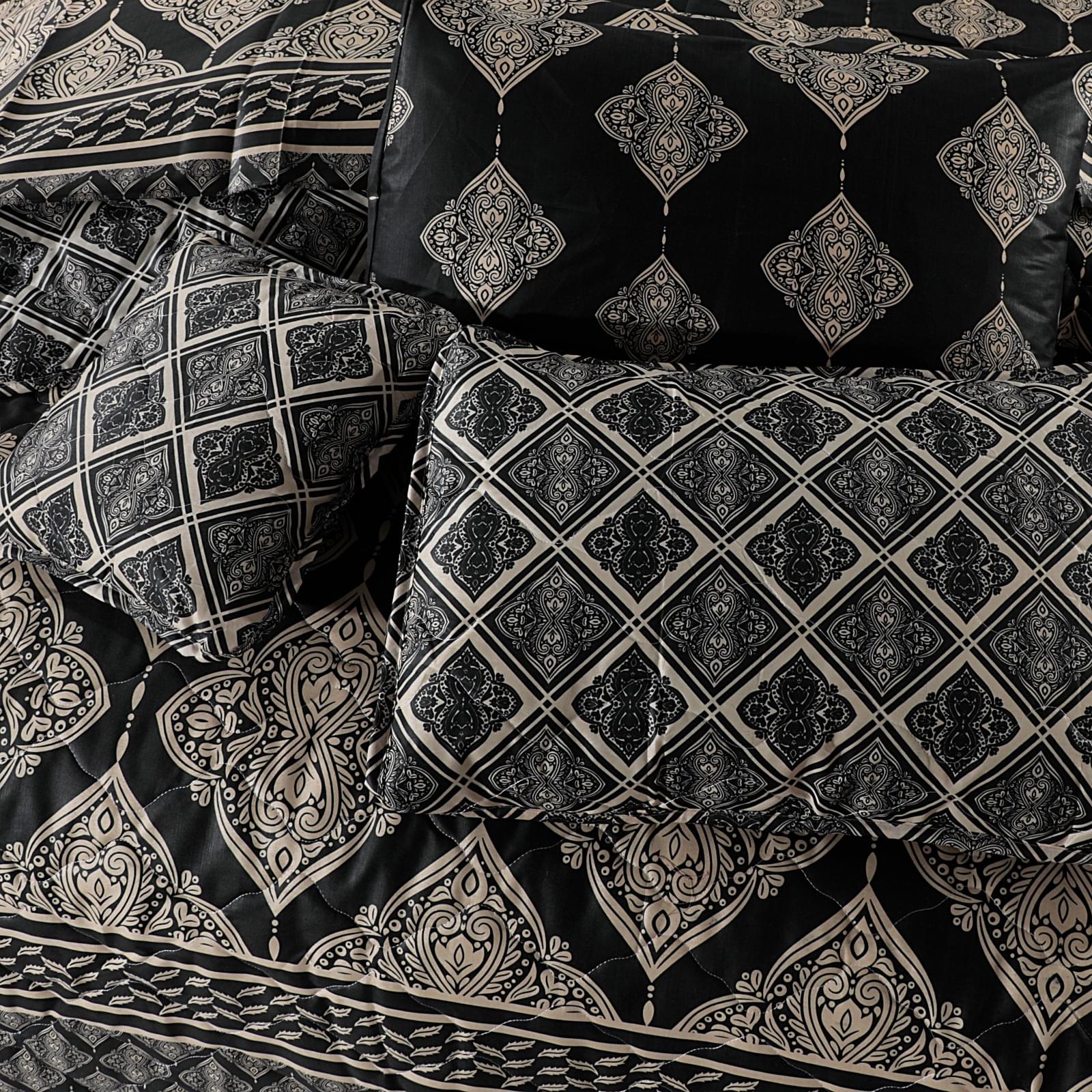 King Size Cotton Comforter Set (7 Pcs) {Design SJC - 12} - Image 2