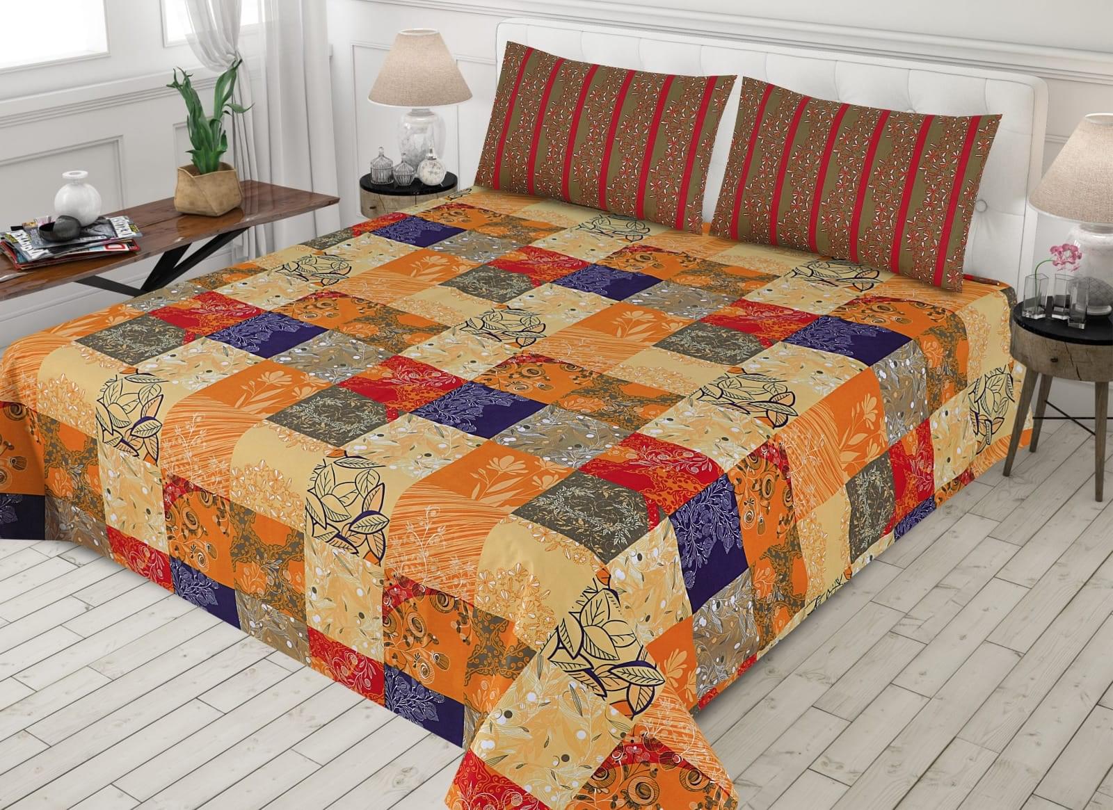 Gul Ahmed - King Cotton Bed Sheet Set 3 Pcs (Design BZF - 382)