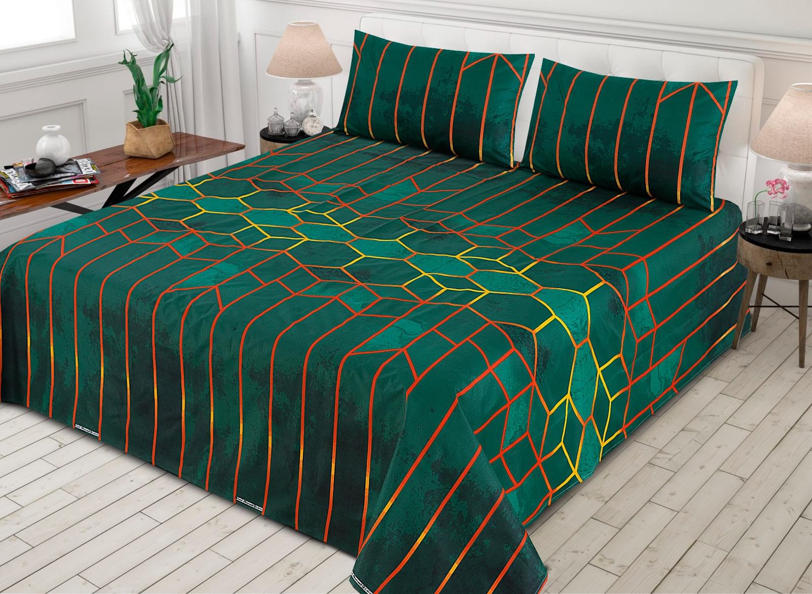 Gul Ahmed - King Cotton Bed Sheet Set 3 Pcs (Design BZF - 491)