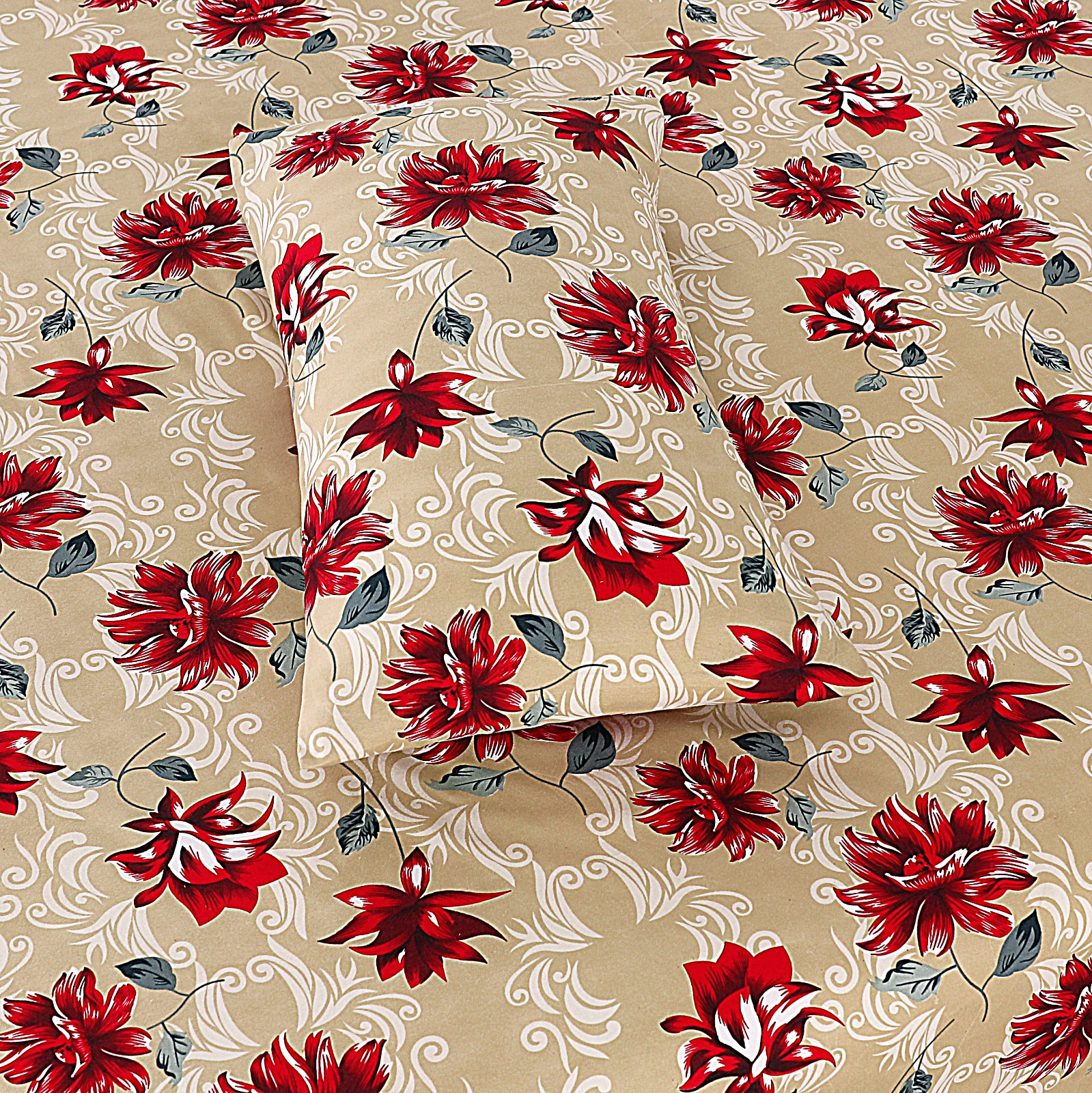 Premium King Cotton Bed Sheet Set 3 Pcs (Design BZF - 594) - Image 2